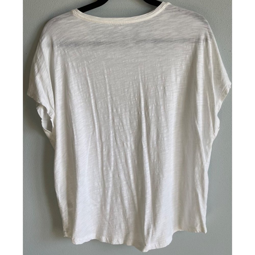 J.Jill Womens White Cotton Slub Tee Large - Picture 4 of 9